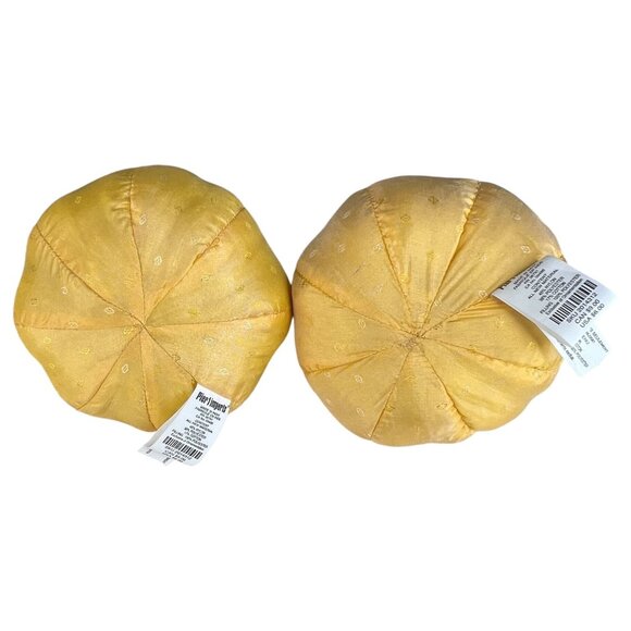 Pier 1 Import Fabric Pumpkin Set of 6 Autumn Harvest Decor Halloween Rust Yellow - Picture 9 of 12